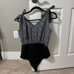 Beautiful Navy Blue Floral Bodysuit